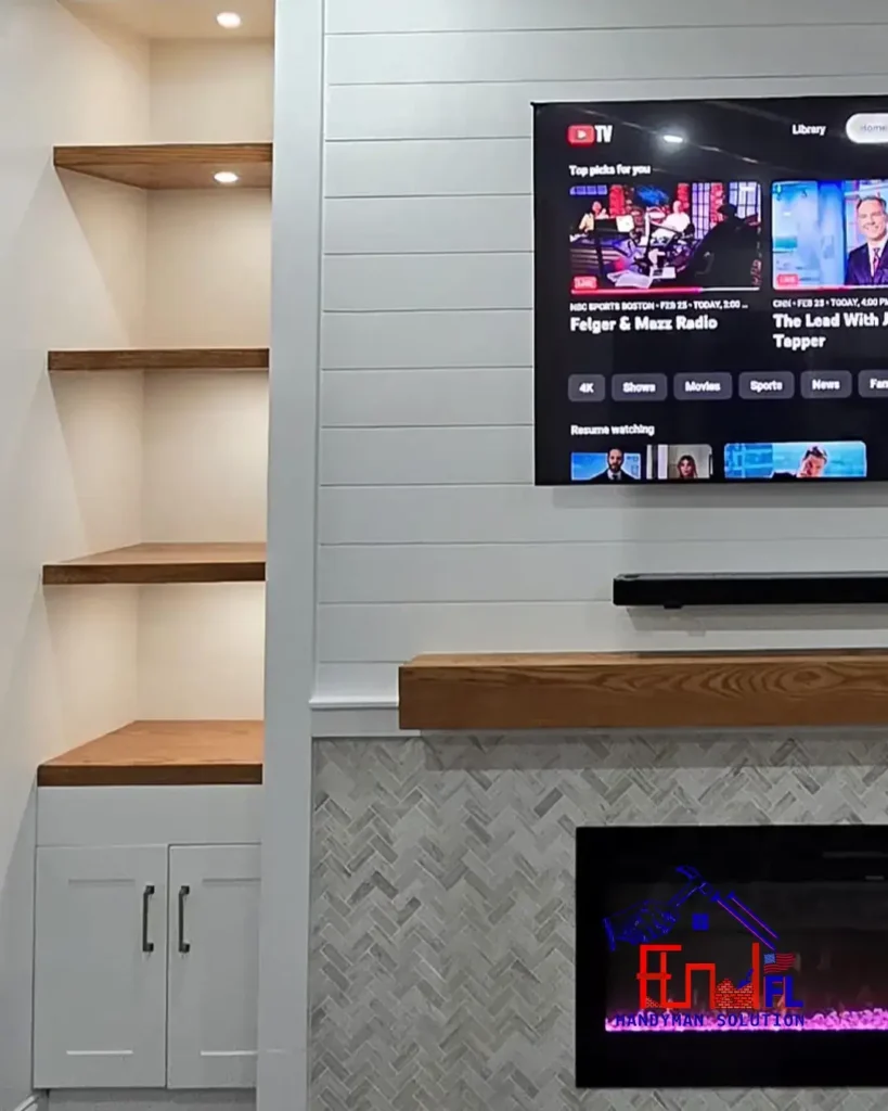 FL-Handyman-Solution---Fireplace-Wall-With-Shelves-and-TV-Bellingham-MA-25-03-25-18