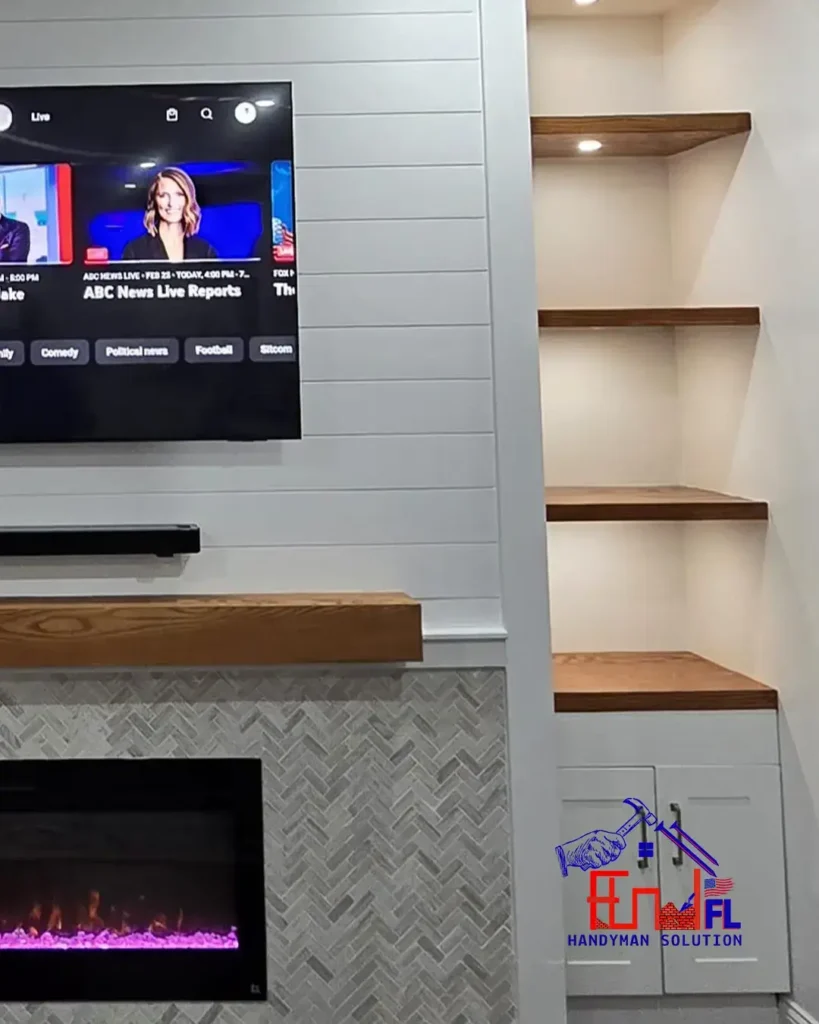 FL-Handyman-Solution---Fireplace-Wall-With-Shelves-and-TV-Bellingham-MA-25-03-25-19